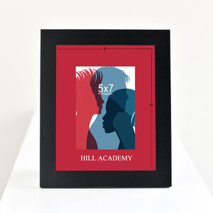 HILL ACADEMY embossed silver foil 5x7 to 8x10 RED Matte & Langford Frame 